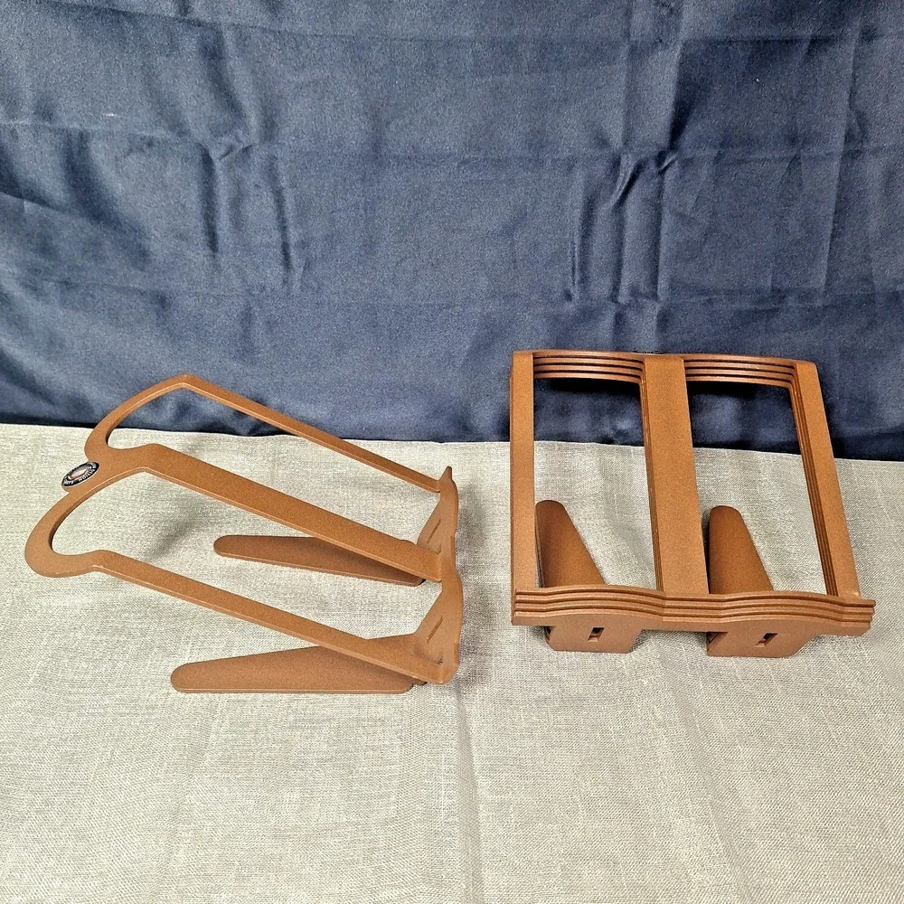 Lot of 5 Di Prima Italy 2-Bottle Corten/Farmhouse Brown Metal Table Wine Racks